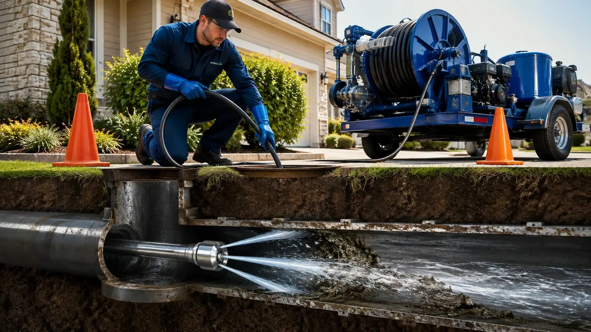Main Sewer Line Hydro Jet Cleaning in Winnetka