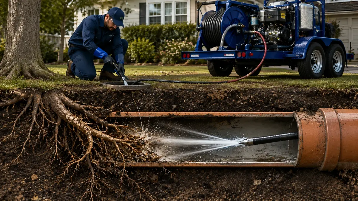 Tree Root Removal with Hydro Jetting in Winnetka